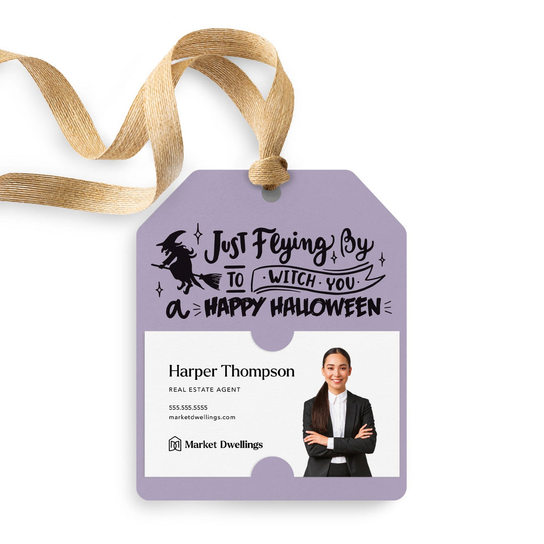 Just Flying By to Witch You a Happy Halloween | Gift Tags Gift Tag Market Dwellings LIGHT PURPLE