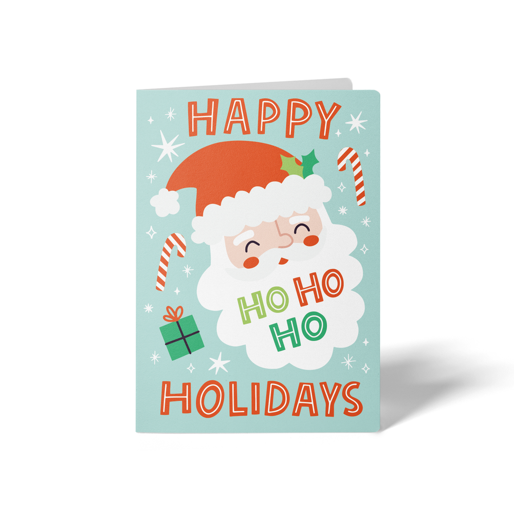 Happy Ho Ho Ho Holidays | Real Estate Greeting Cards with Envelopes Greeting Card Market Dwellings
