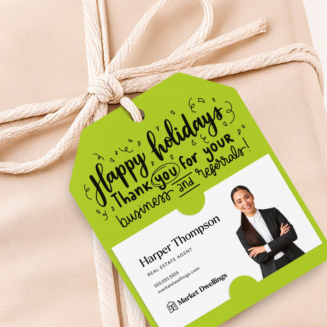 Happy Holidays Thank You For Your Business And Referrals | Gift Tags Gift Tag Market Dwellings