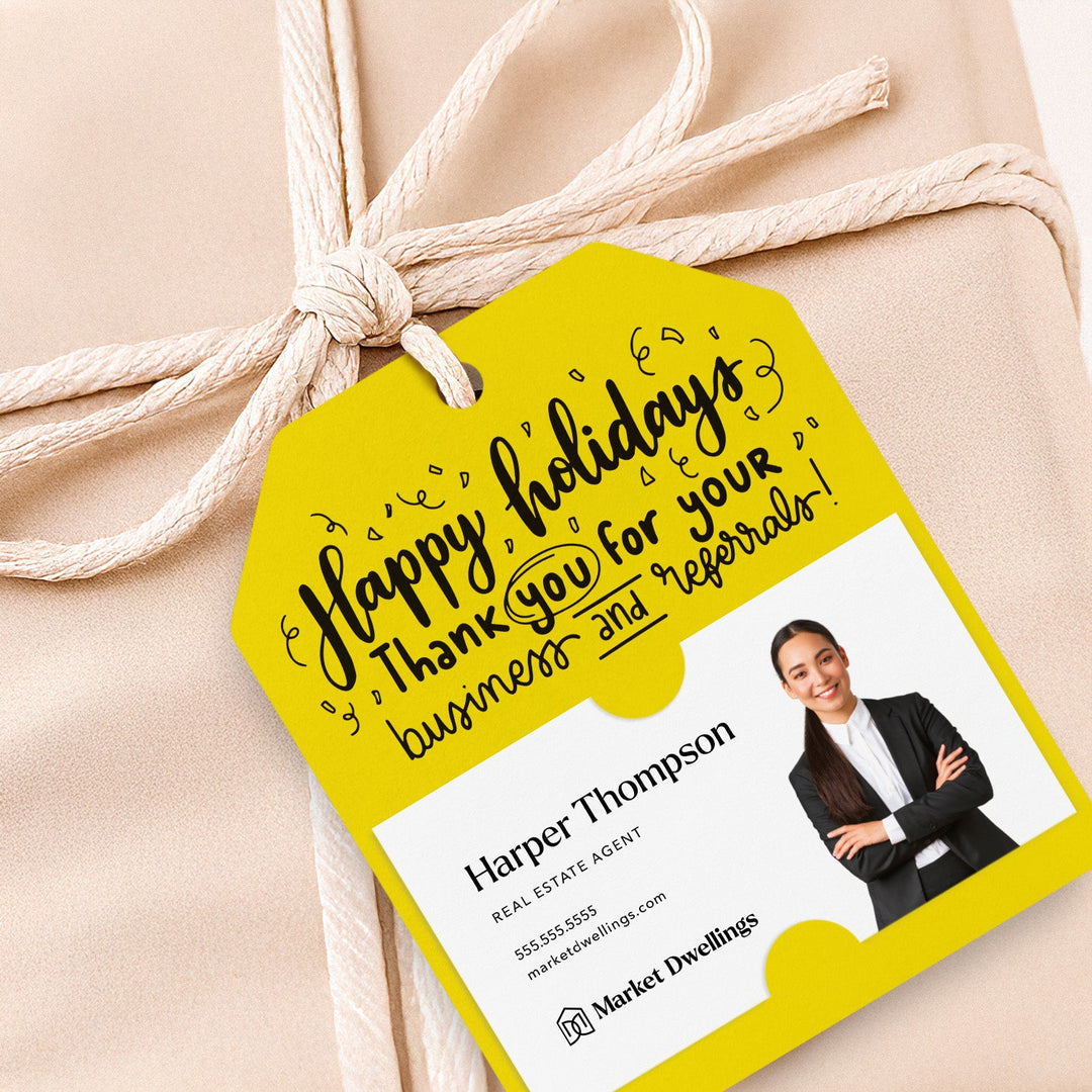 Happy Holidays Thank You For Your Business And Referrals | Gift Tags Gift Tag Market Dwellings