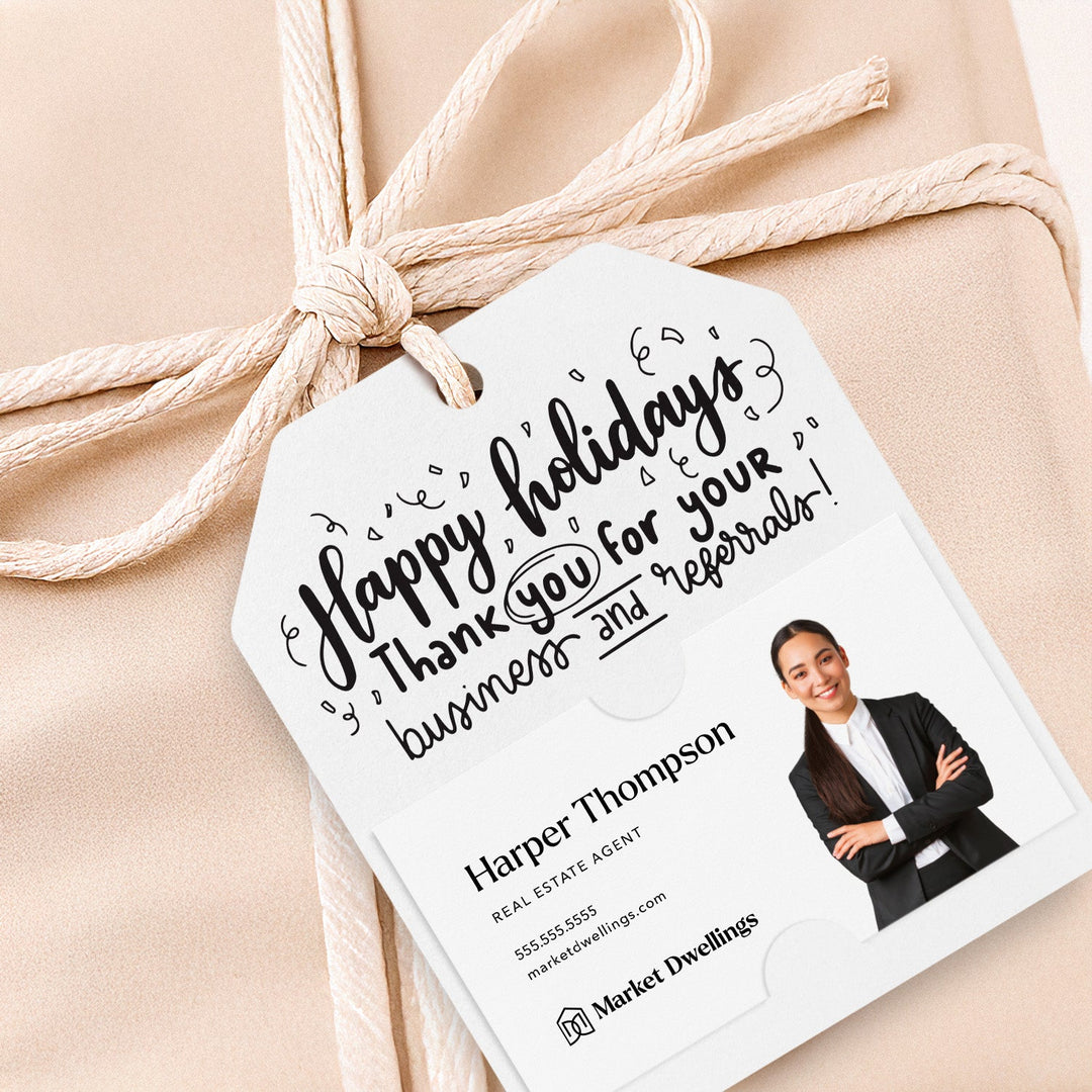 Happy Holidays Thank You For Your Business And Referrals | Gift Tags Gift Tag Market Dwellings