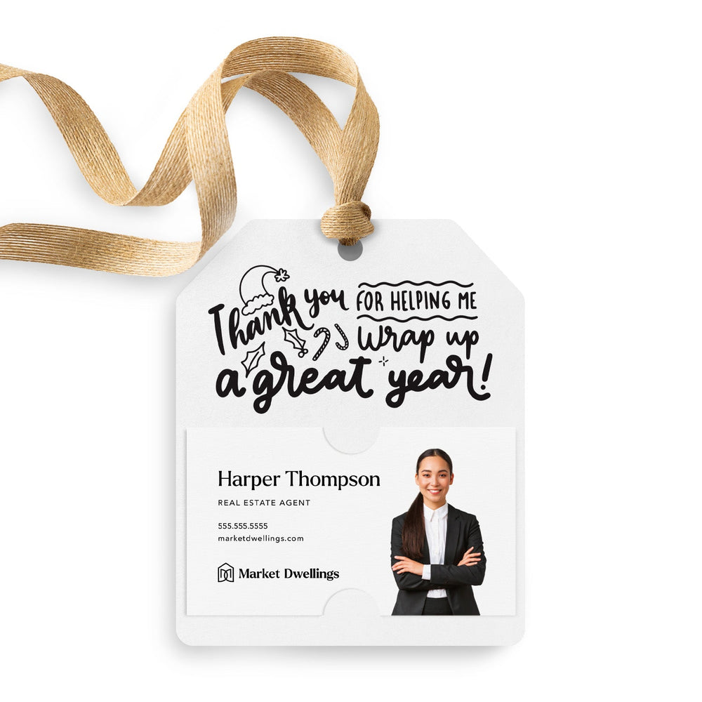 Thank You For Helping Me Wrap Up A Great Year | Gift Tags Gift Tag Market Dwellings WHITE 12