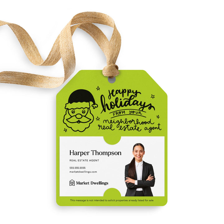 Happy Holidays From Your Neighborhood Real Estate Agent | Gift Tags Gift Tag Market Dwellings GREEN APPLE