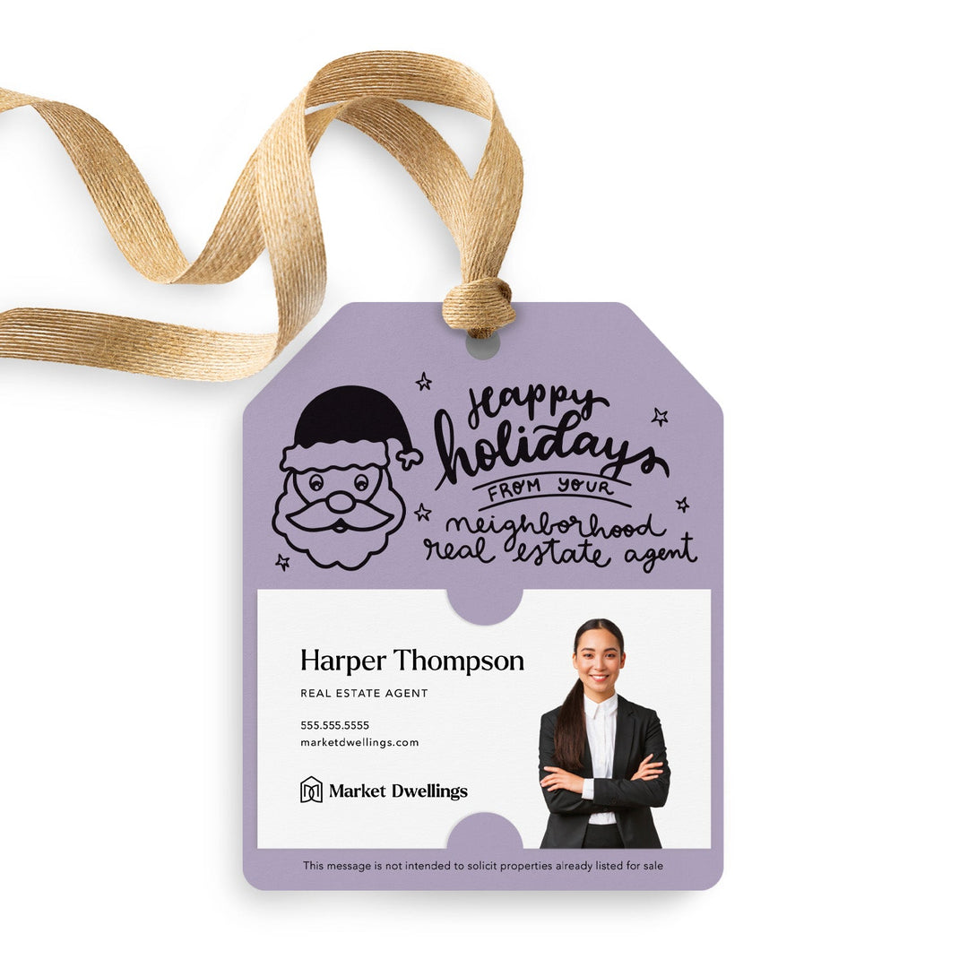 Happy Holidays From Your Neighborhood Real Estate Agent Pop By Gift Tags | 95-GT001 Gift Tag Market Dwellings KRAFT  