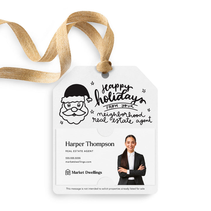 Happy Holidays From Your Neighborhood Real Estate Agent | Gift Tags Gift Tag Market Dwellings WHITE