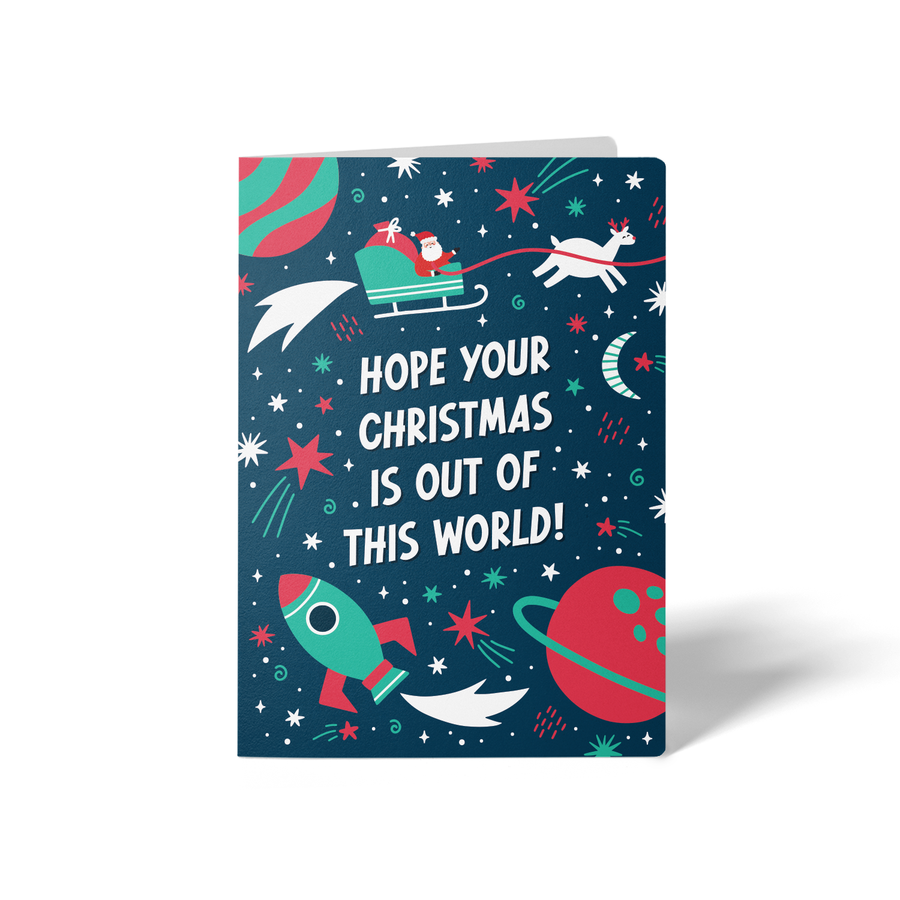 Set of Hope your Christmas is out of this World! | Christmas Greeting Cards | Envelopes Included | 97-GC001 Greeting Card Market Dwellings