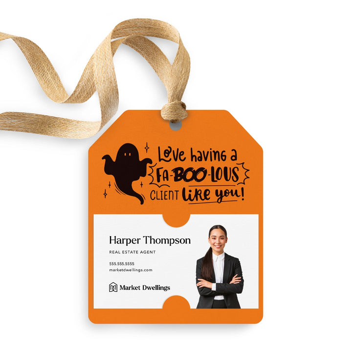 Love Having a Fa-BOO-lous Client Like You | Halloween Pop By Gift Tags | H4-GT001 Gift Tag Market Dwellings CARROT  