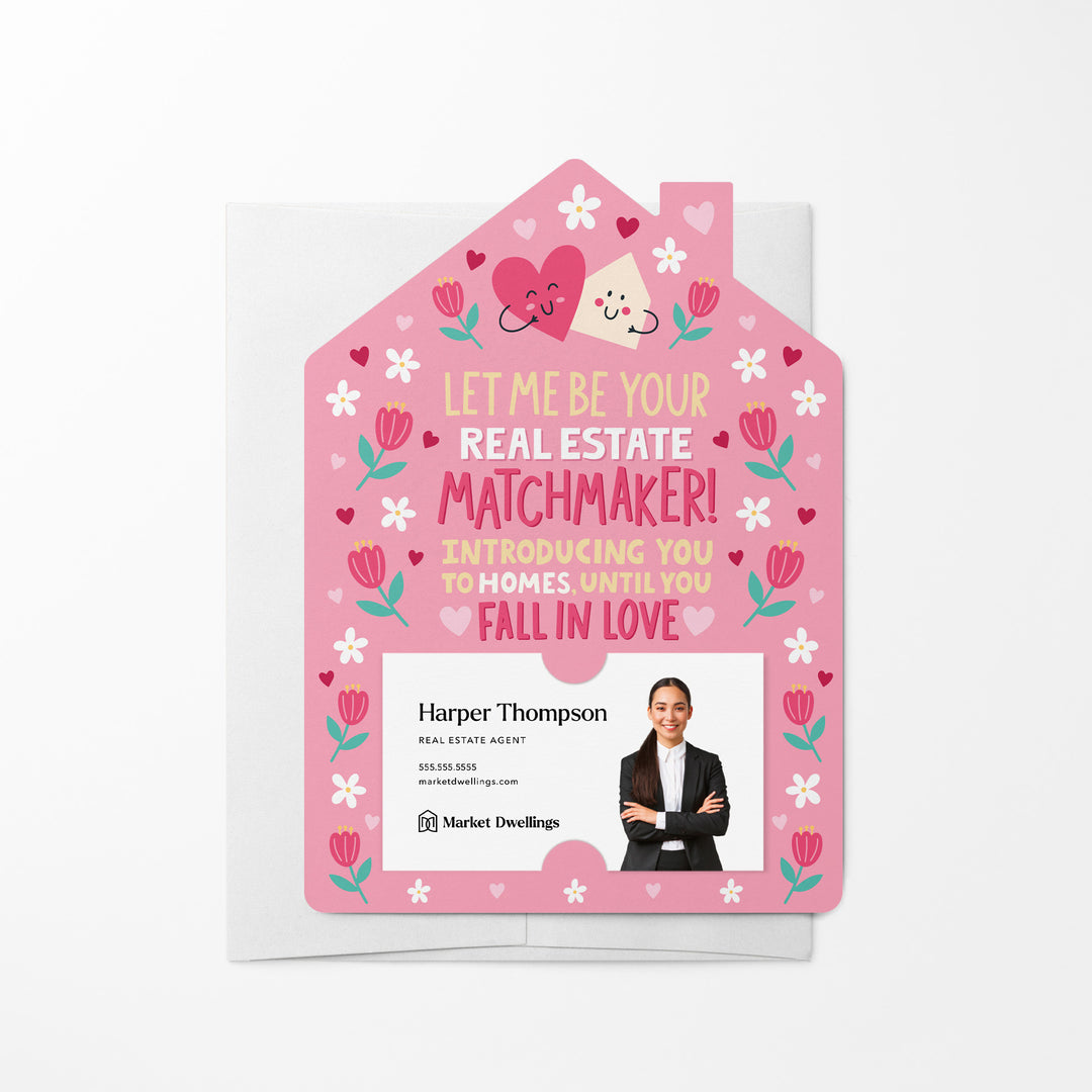 Set of Let Me Be Your Real Estate Matchmaker! | Valentine's Day Mailers | Envelopes Included | M103-M001 Mailer Market Dwellings