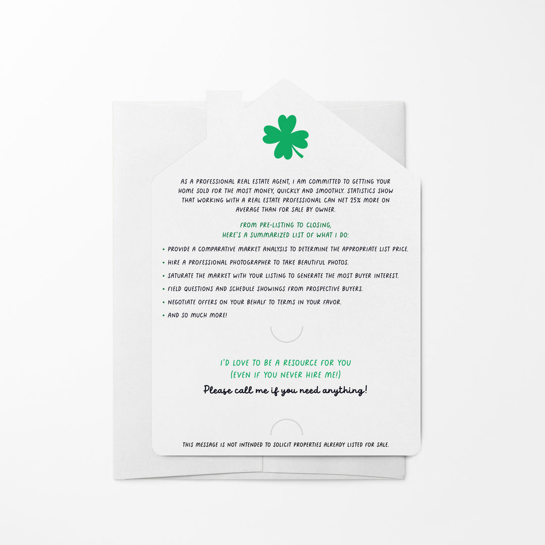 Set of Don't Get In A Pinch Trying To Sell Your Own Home! | St. Patrick's Day Mailers | Envelopes Included | M114-M001-AB Mailer Market Dwellings