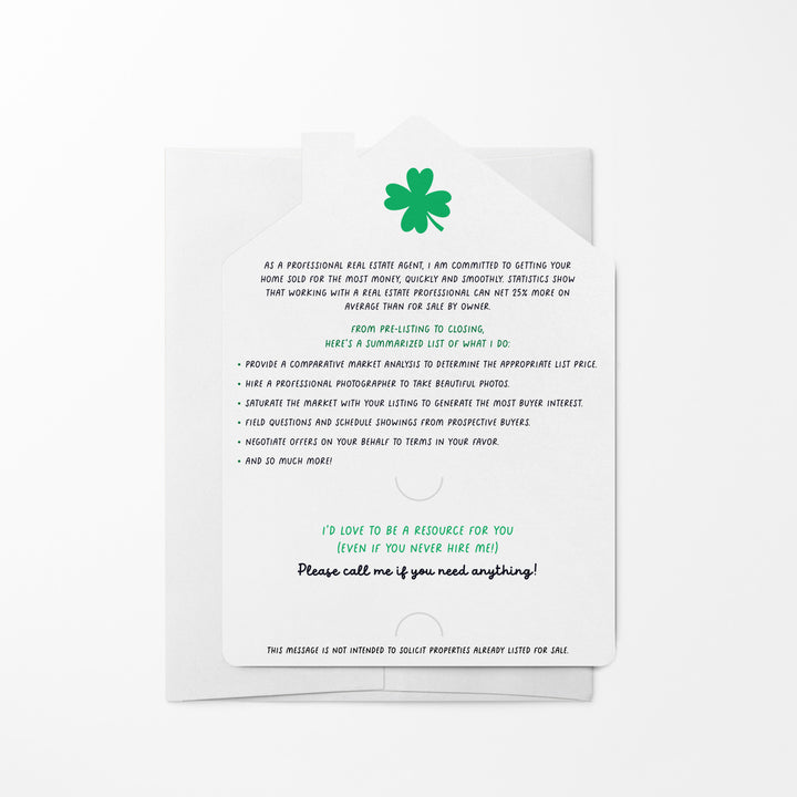 Set of Don't Get In A Pinch Trying To Sell Your Own Home! | St. Patrick's Day Mailers | Envelopes Included | M114-M001-AB Mailer Market Dwellings