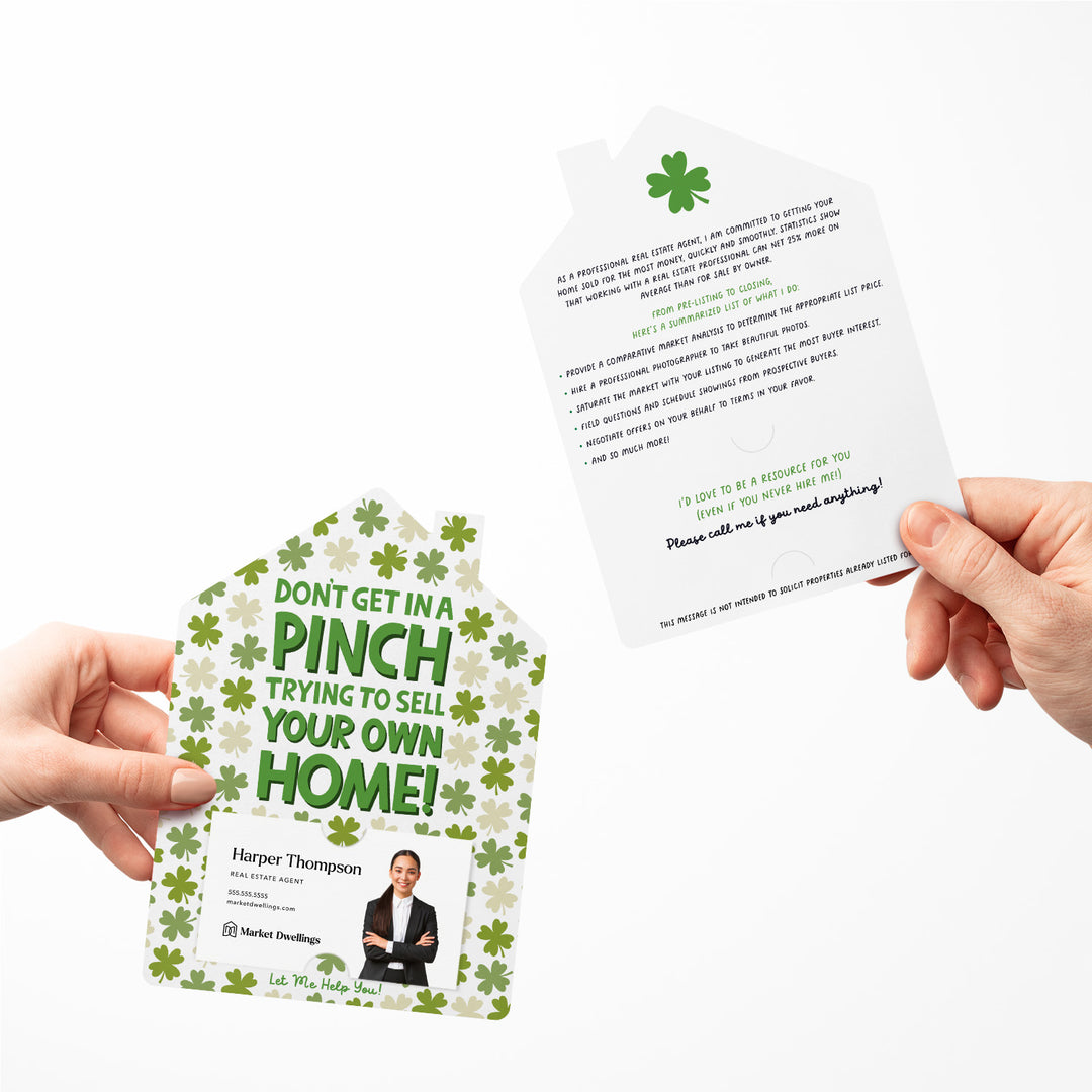 Set of Don't Get In A Pinch Trying To Sell Your Own Home! | St. Patrick's Day Mailers | Envelopes Included | M114-M001-AB Mailer Market Dwellings