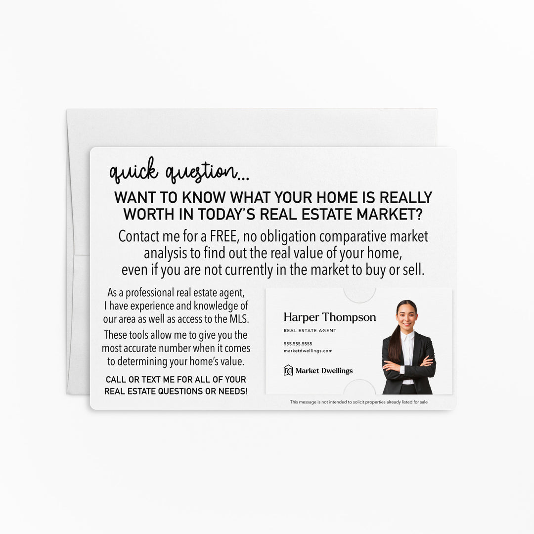 Set of Quick Question Real Estate Mailer | Envelopes Included | M14-M003