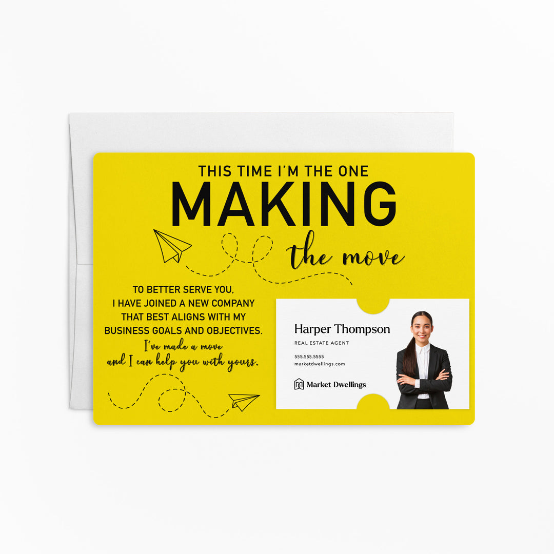 Set of This Time I'm the One Making the Move Mailer | Envelopes Included | M19-M003 Mailer Market Dwellings LEMON