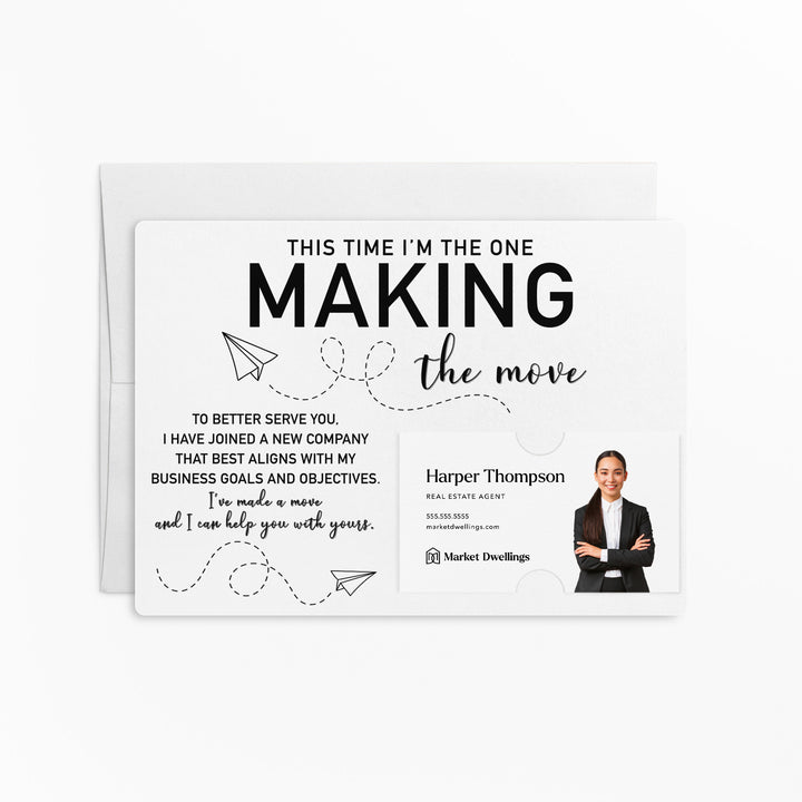 Set of This Time I'm the One Making the Move Mailer | Envelopes Included | M19-M003 Mailer Market Dwellings WHITE