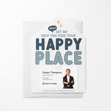 Let Me Help You Find Your Happy Place | Real Estate Mailers with Envelopes Mailer Market Dwellings BLUE 10