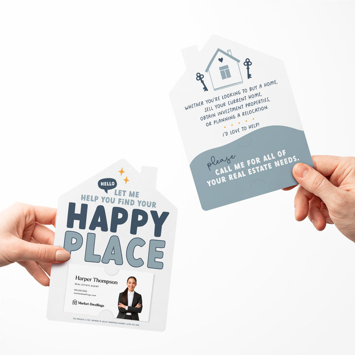 Let Me Help You Find Your Happy Place Real Estate Mailers | Envelopes Included | M2-M001-AB Mailer Market Dwellings