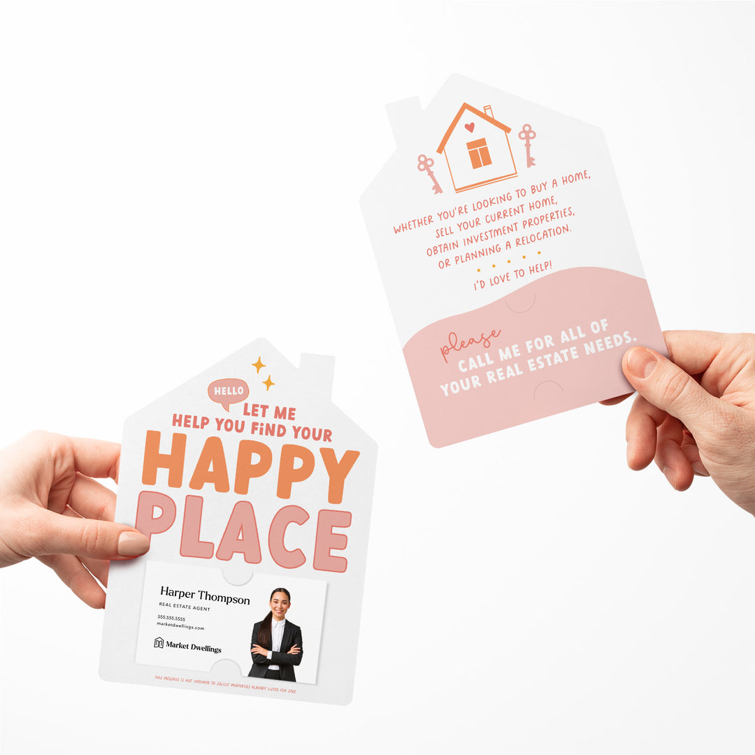 Let Me Help You Find Your Happy Place Real Estate Mailers | Envelopes Included | M2-M001-AB Mailer Market Dwellings