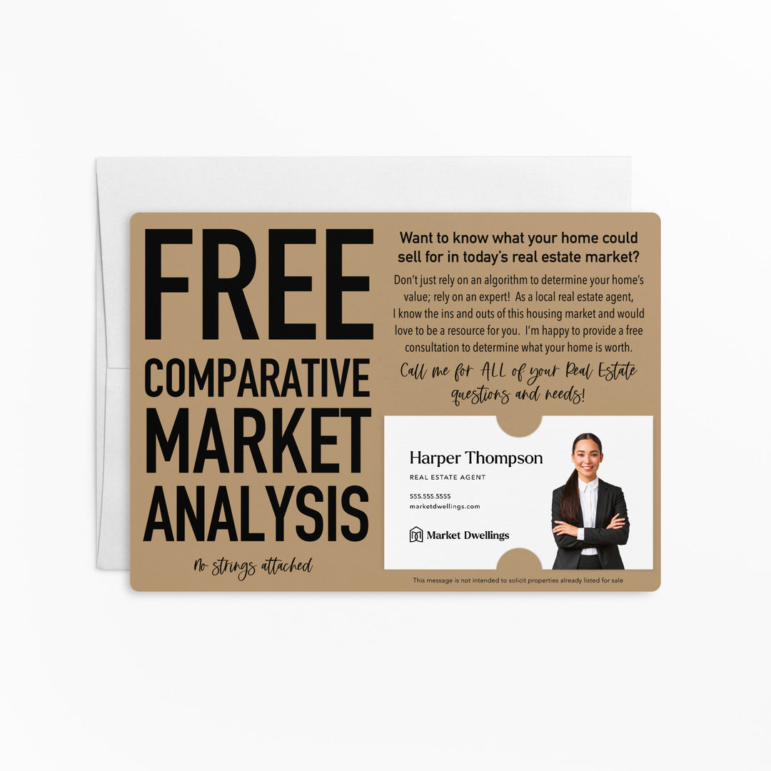 Set of Comparative Market Analysis Real Estate Mailer | Envelopes Included | M20-M003 Mailer Market Dwellings KRAFT