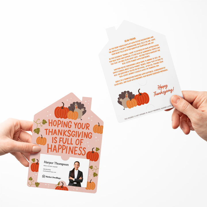 Set of Hoping Your Thanksgiving is Full of Happiness | Thanksgiving Mailers | Envelopes Included | M227-M001 Mailer Market Dwellings