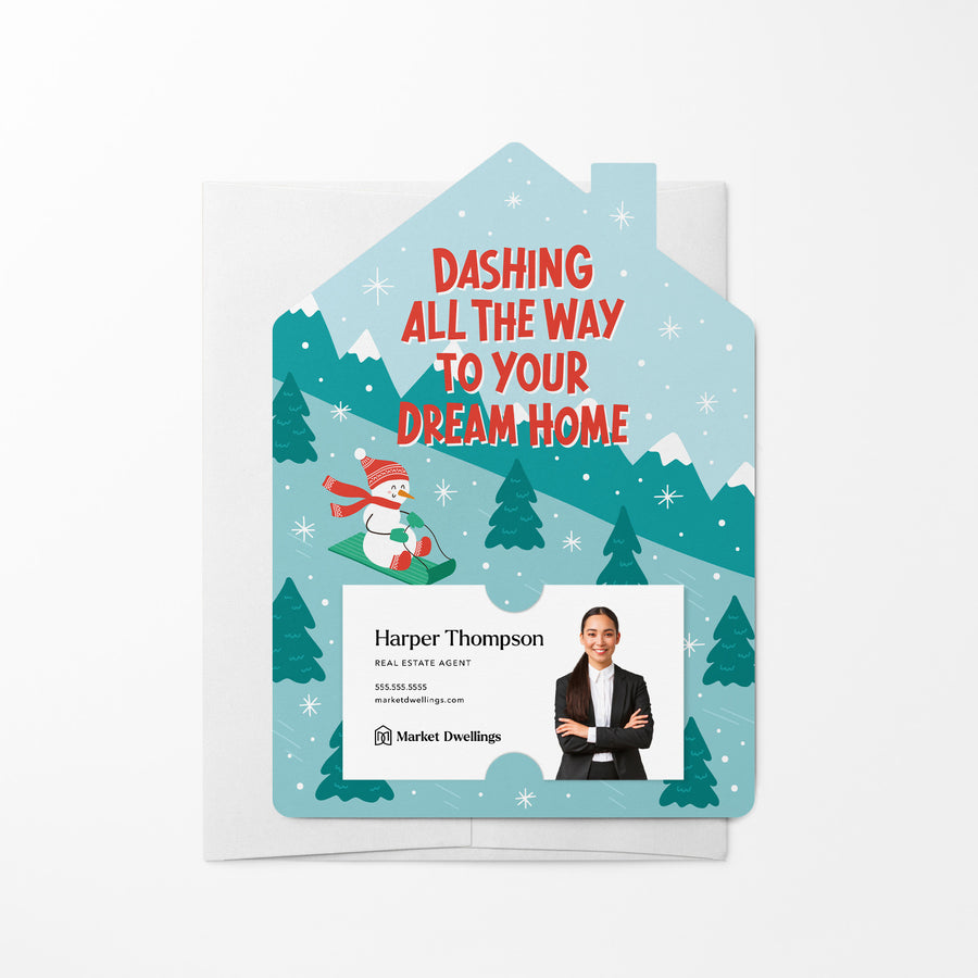 Set of Dashing All the Way to your Dream Home | Christmas Mailers | Envelopes Included | M231-M001 Mailer Market Dwellings