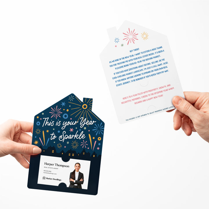 Set of This is your Year to Sparkle | New Year Mailers | Envelopes Included | M233-M001 Mailer Market Dwellings