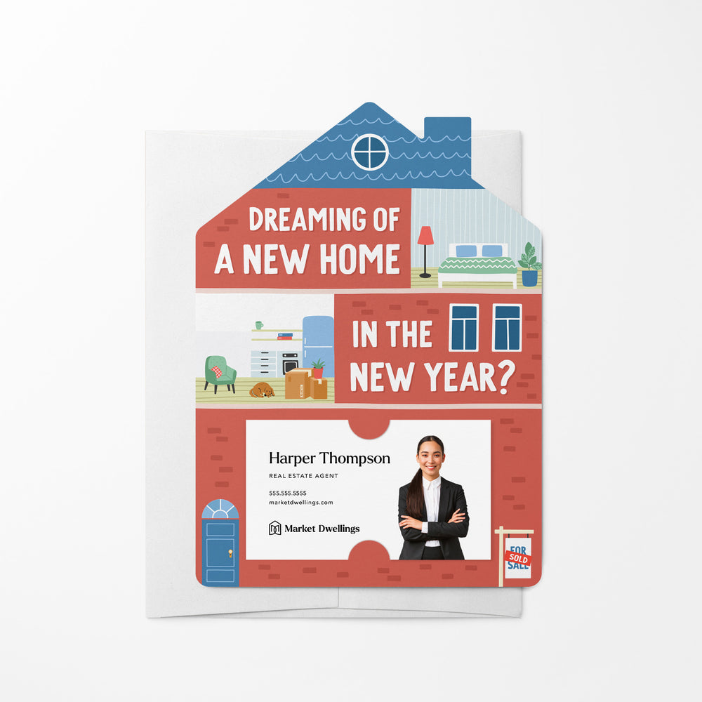 Dreaming of a New Home in the New Year? | New Year | Real Estate Mailers with Envelopes Mailer Market Dwellings