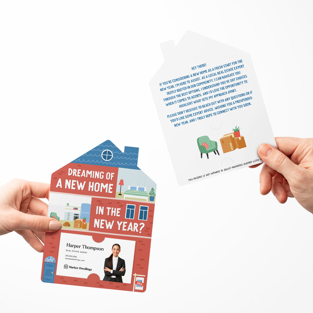 Set of Dreaming of a New Home in the New Year? | New Year Mailers | Envelopes Included | M236-M001 Mailer Market Dwellings