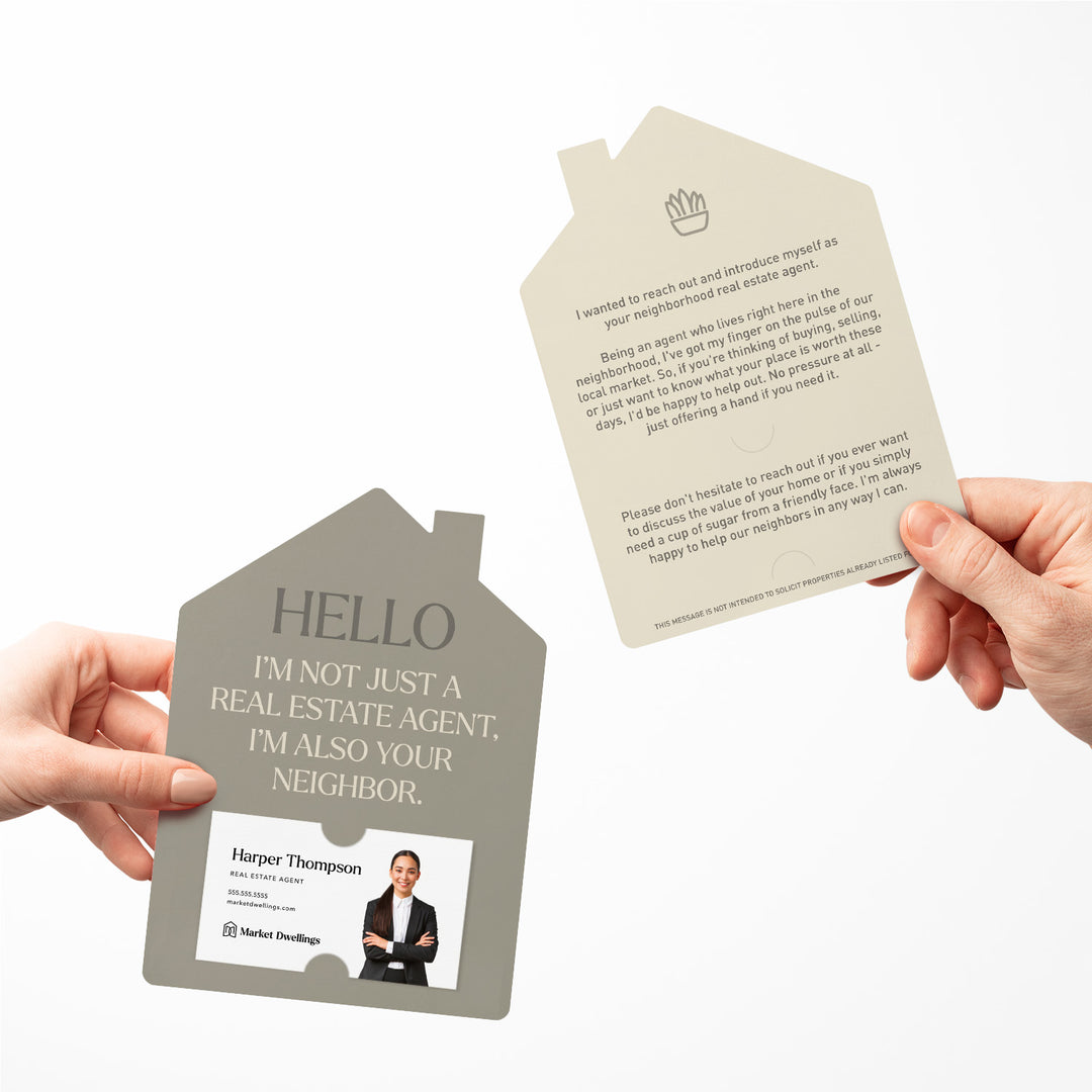 Hello I'm Not Just a Real Estate Agent I'm Your Neighbor Mailers | Envelopes Included | M237-M001-AB Mailer Market Dwellings