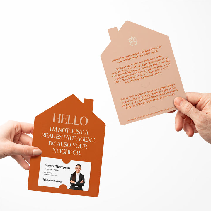 Hello I'm Not Just a Real Estate Agent I'm Your Neighbor Mailers | Envelopes Included | M237-M001-AB Mailer Market Dwellings