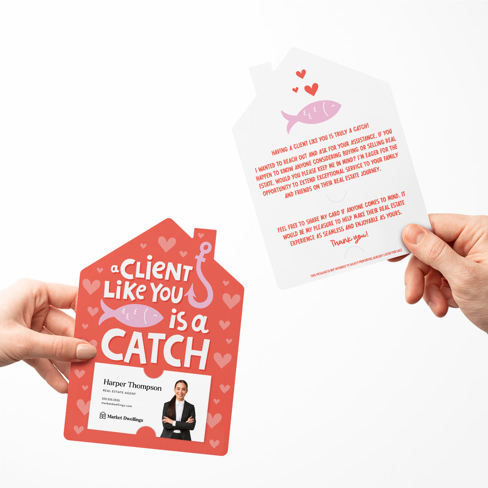 Set of A Client Like You Is A Catch! | Valentine's Day Mailers | Envelopes Included | M244-M001 Mailer Market Dwellings