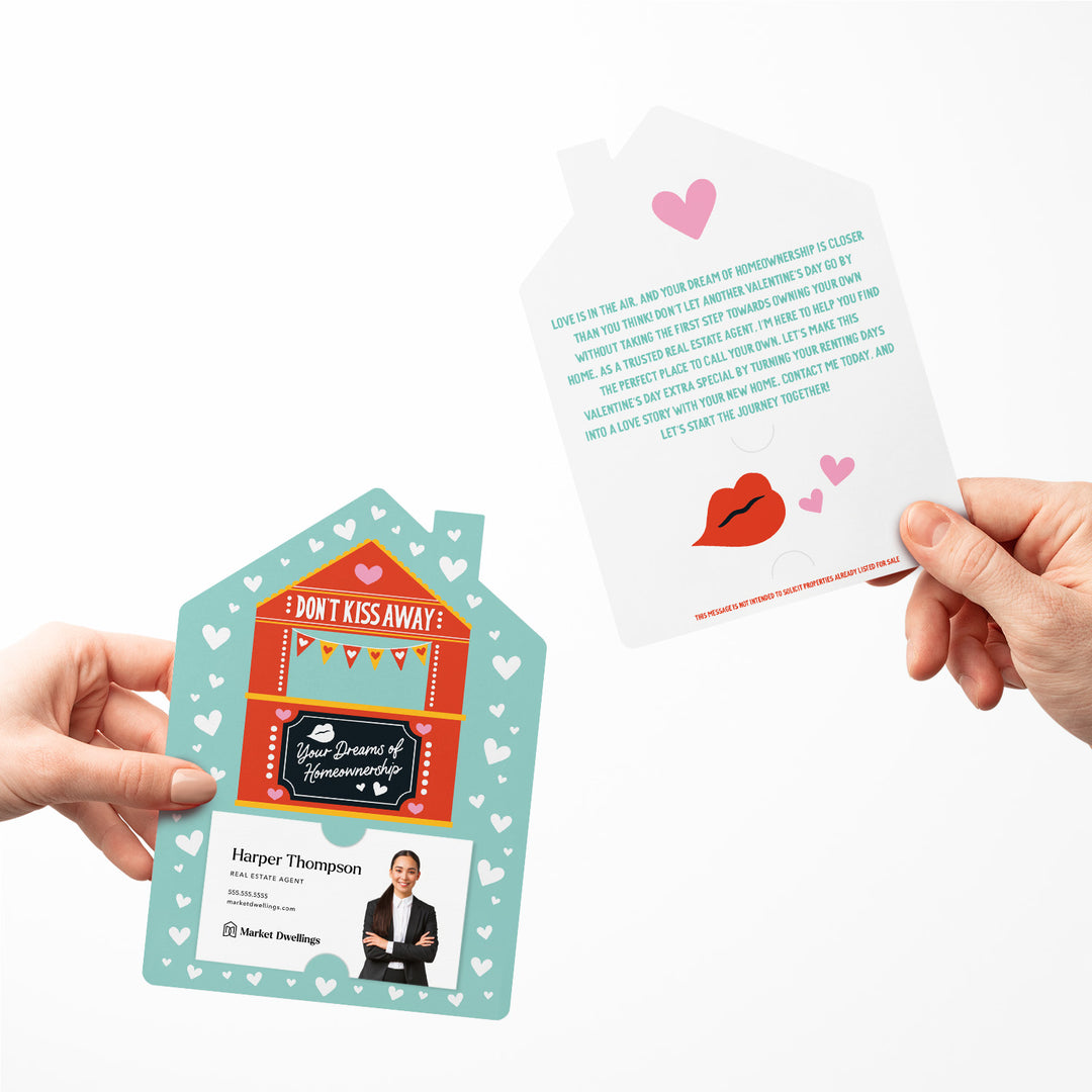 Set of Don't Kiss Away Your Dreams Of Homeownership | Valentine's Day Mailers | Envelopes Included | M246-M001 Mailer Market Dwellings