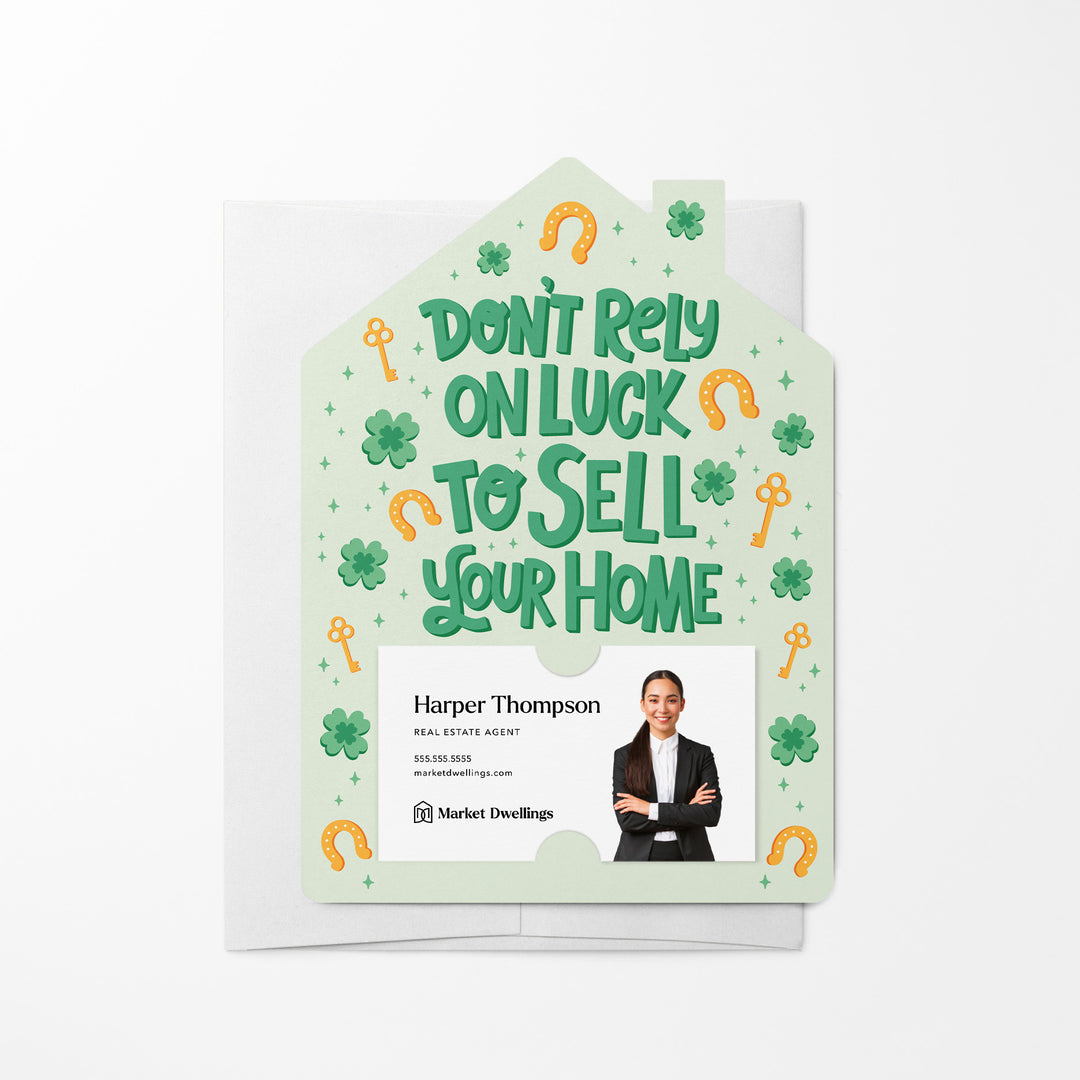 Set of Don't Rely On Luck To Sell Your Home | St. Patrick's Day Mailers | Envelopes Included | M249-M001 Mailer Market Dwellings