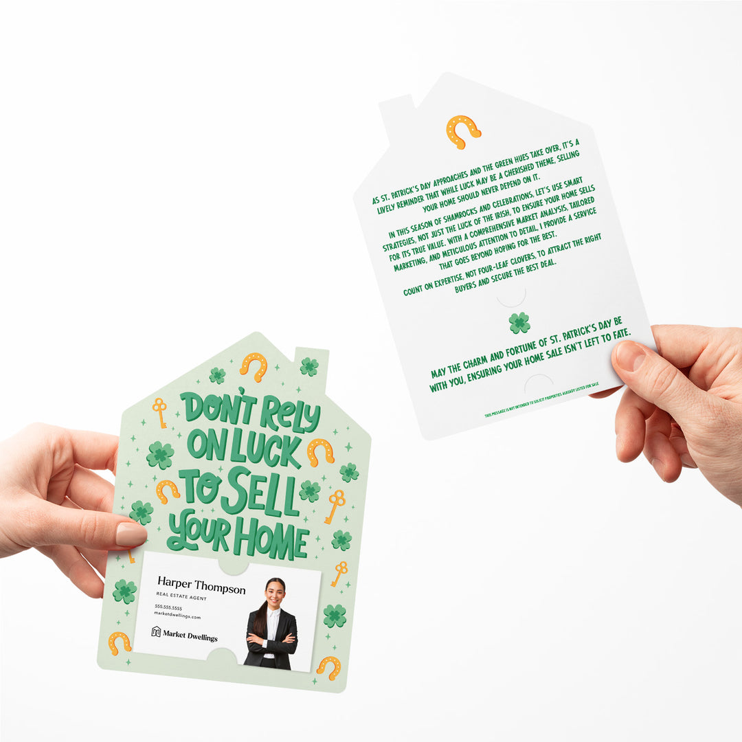 Set of Don't Rely On Luck To Sell Your Home | St. Patrick's Day Mailers | Envelopes Included | M249-M001 Mailer Market Dwellings