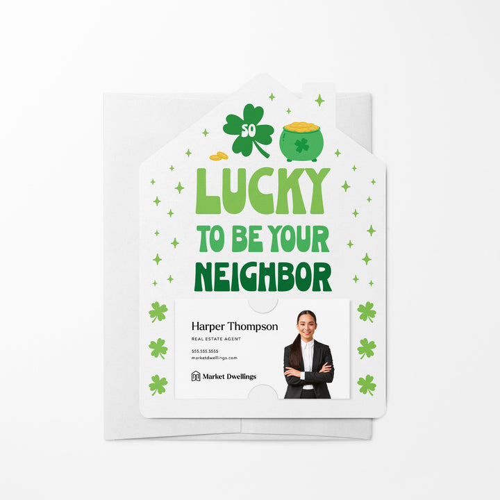 Set of So Lucky To Be Your Neighbor | St. Patrick's Day Mailers | Envelopes Included | M250-M001 Mailer Market Dwellings