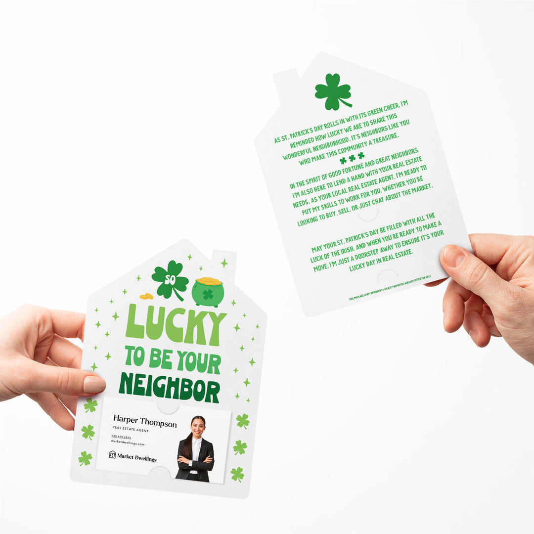 Set of So Lucky To Be Your Neighbor | St. Patrick's Day Mailers | Envelopes Included | M250-M001 Mailer Market Dwellings