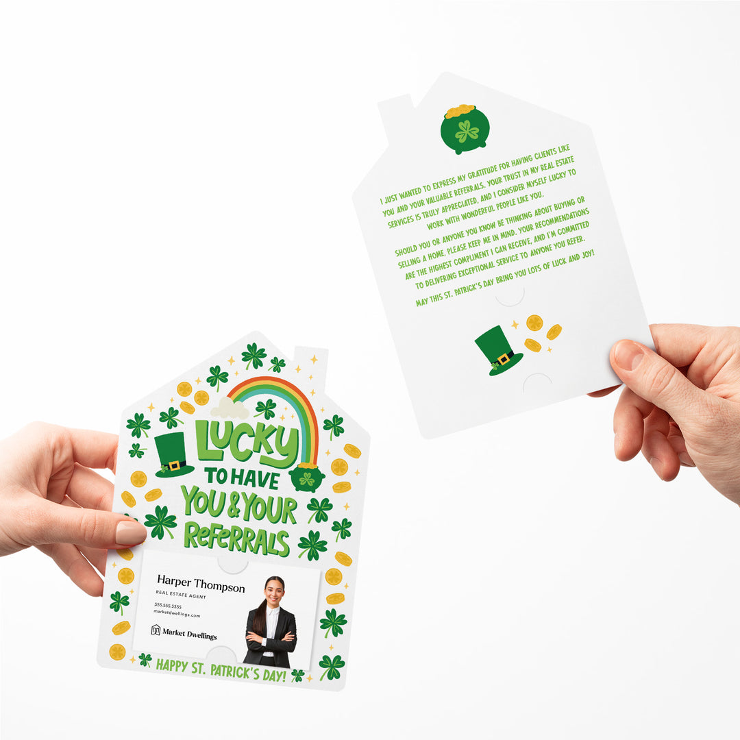 Set of Lucky To Have You And Your Referrals | St. Patrick's Day Mailers | Envelopes Included | M251-M001 Mailer Market Dwellings