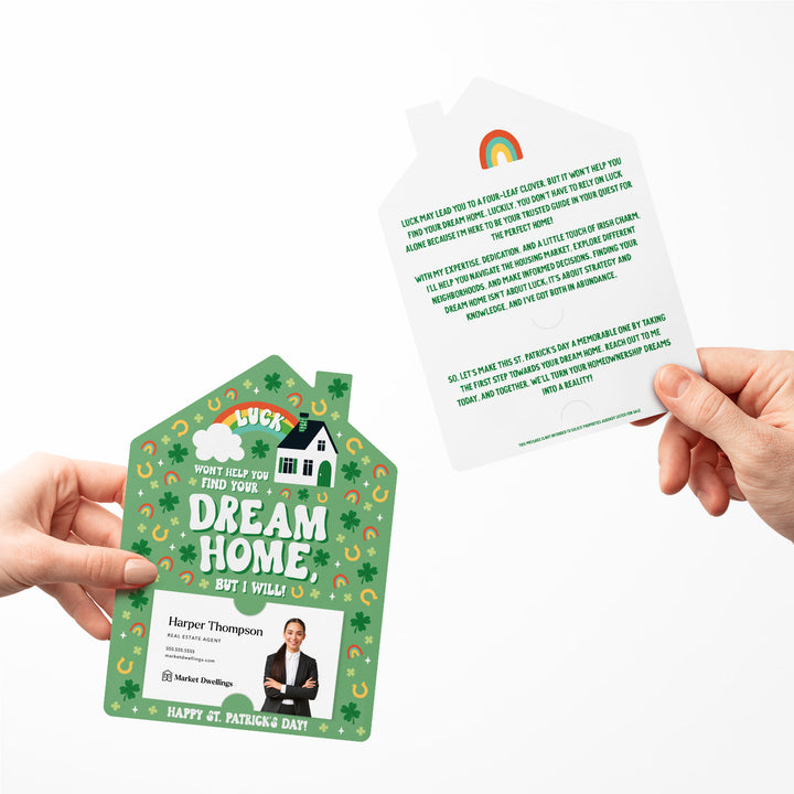 Set of Luck Won't Help You Find Your Dream Home, But I Will! | St. Patrick's Day Mailers | Envelopes Included | M252-M001 Mailer Market Dwellings