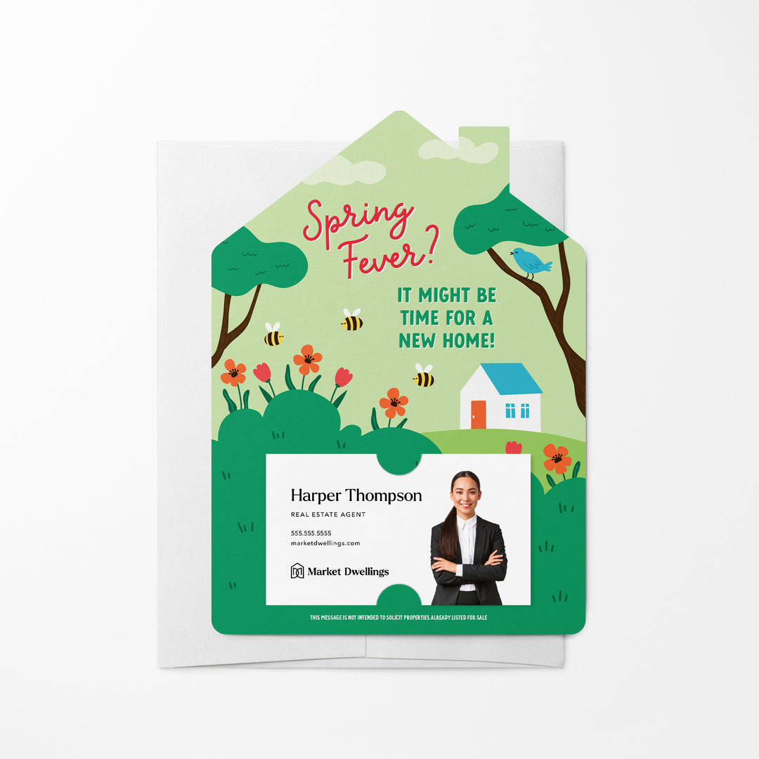 Set of Spring Fever? It Might Be Time For A New Home! | Spring Mailers | Envelopes Included | M255-M001 Mailer Market Dwellings