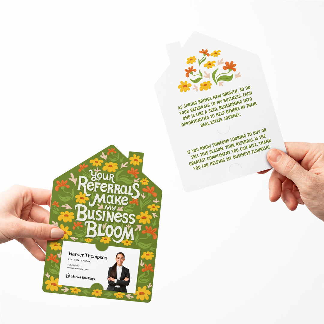 Set of Your Referrals Make My Business Bloom | Spring Mailers | Envelopes Included | M256-M001 Mailer Market Dwellings