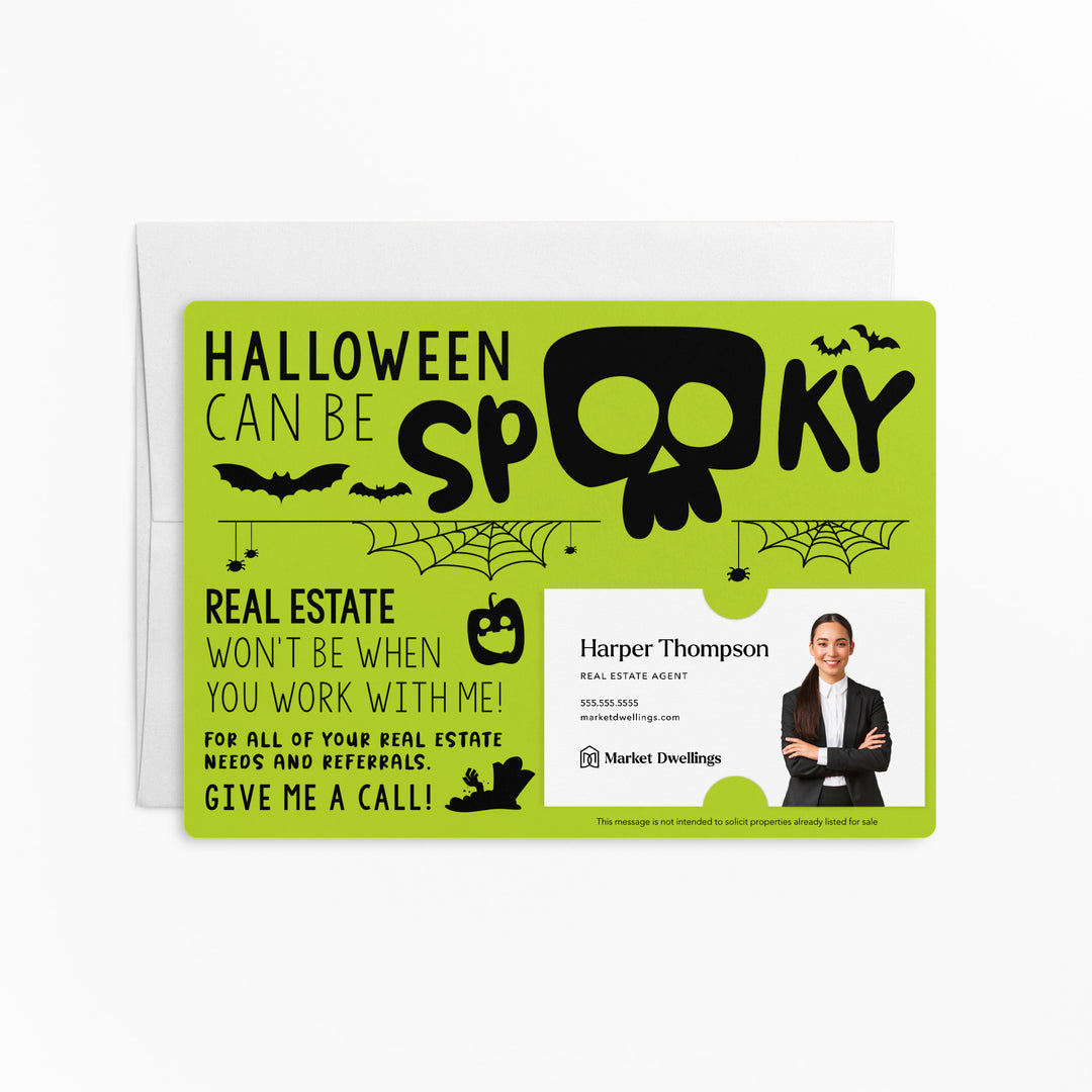 Set of Halloween Can Be Spooky Mailers | Envelopes Included | M26-M003 Mailer Market Dwellings GREEN APPLE