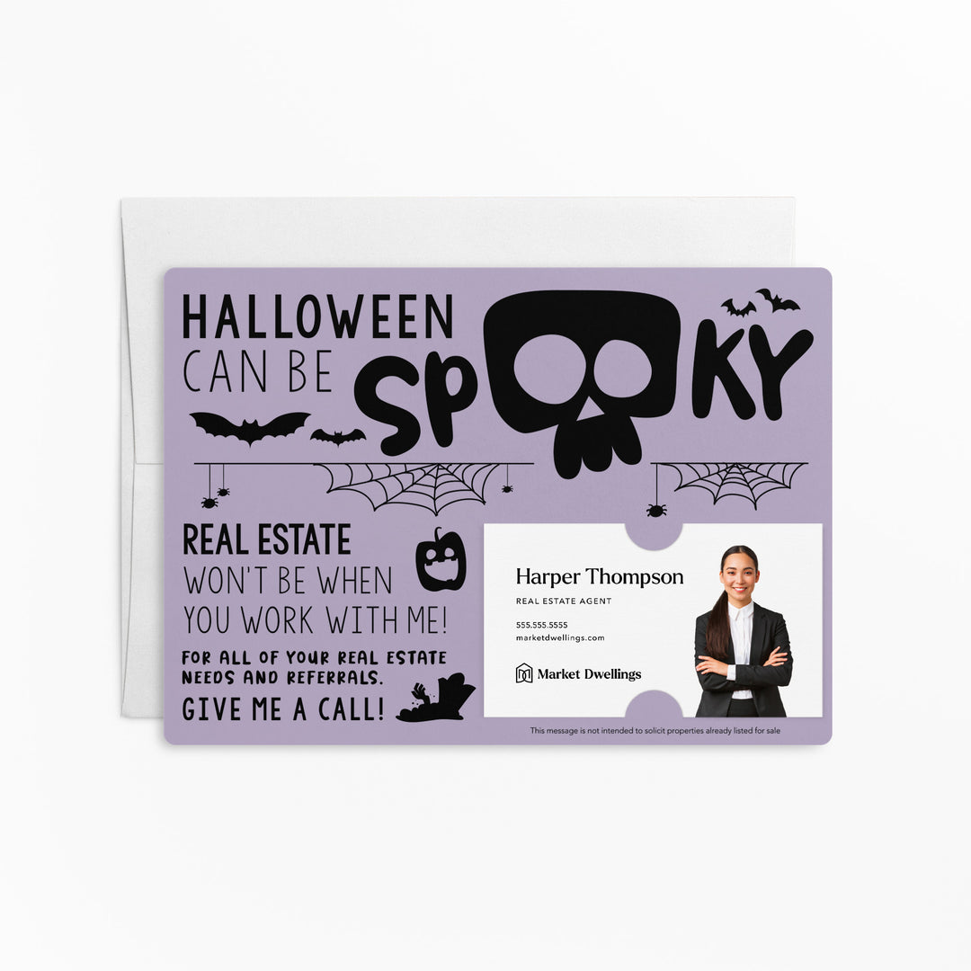 Set of Halloween Can Be Spooky Mailers | Envelopes Included | M26-M003 Mailer Market Dwellings LIGHT PURPLE