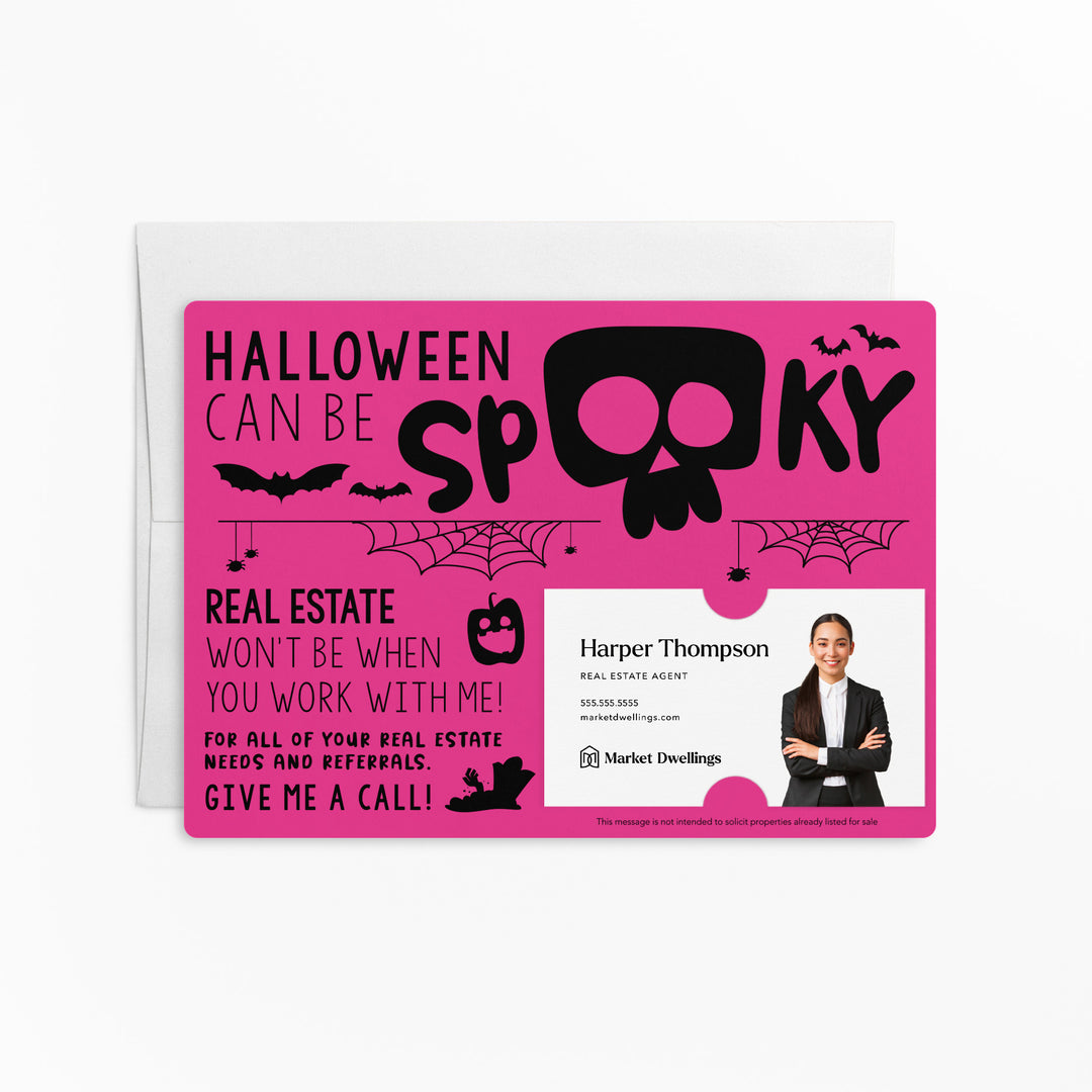 Set of Halloween Can Be Spooky Mailers | Envelopes Included | M26-M003 Mailer Market Dwellings RAZZLE BERRY