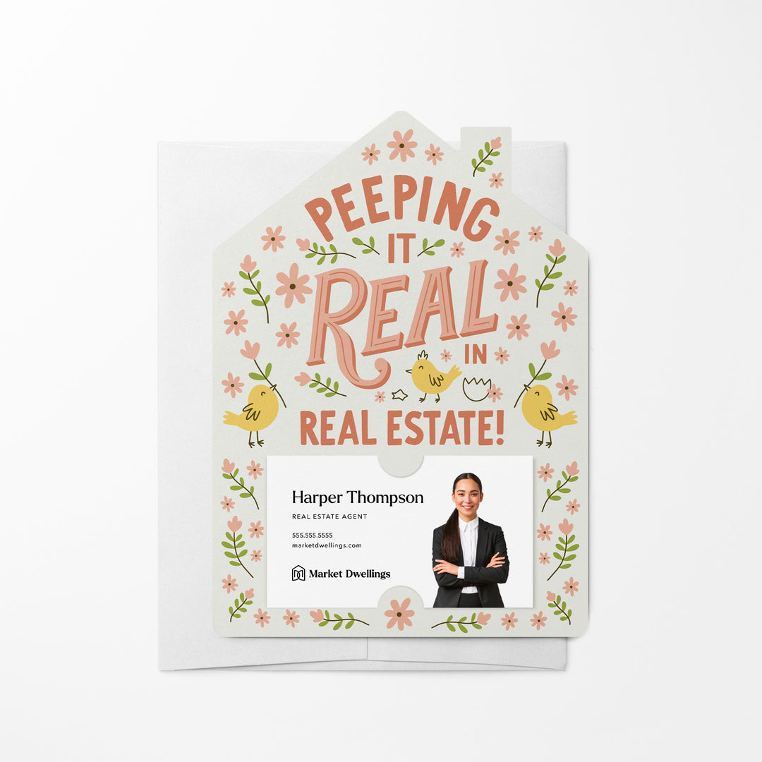 Set of Peeping It Real In Real Estate! | Easter Spring Mailers | Envelopes Included | M260-M001 Mailer Market Dwellings