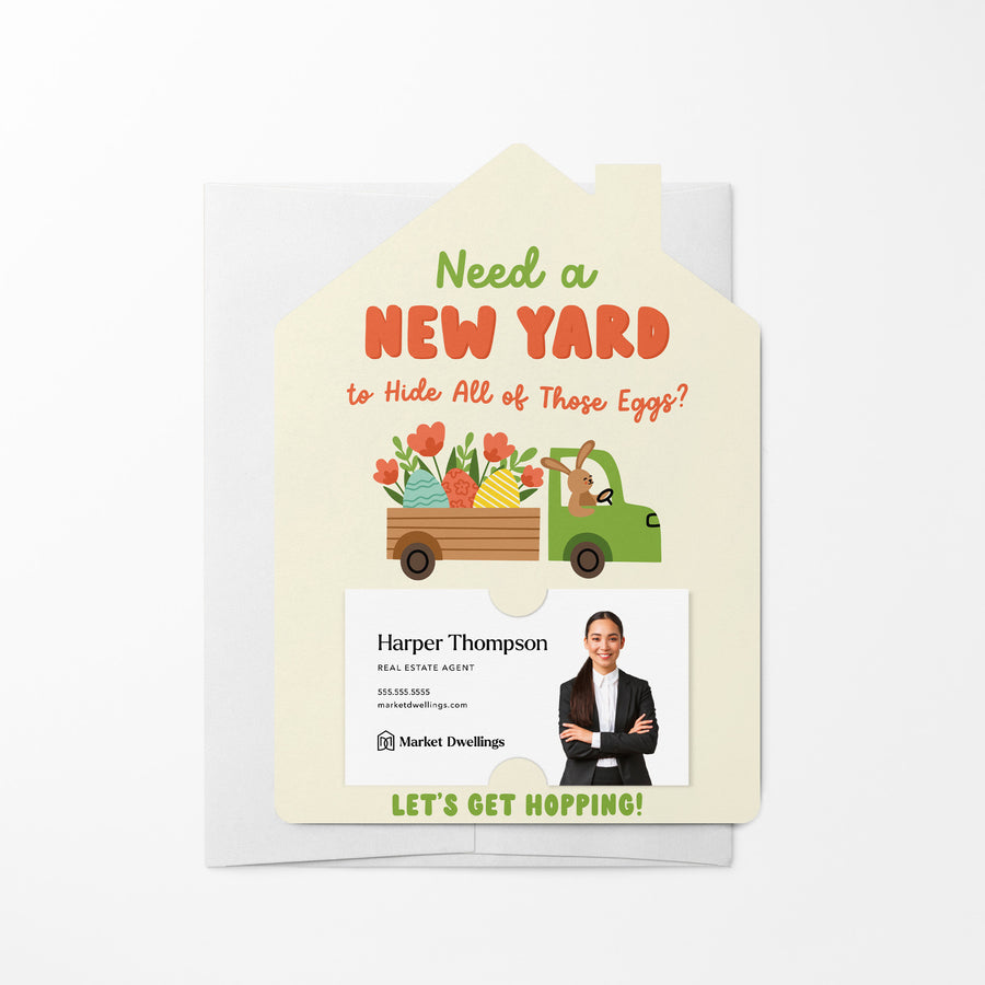 Set of Need A New Yard To Hide All Of Those Eggs? Let’s Get Hopping! | Easter Spring Mailers | Envelopes Included | M265-M001 Mailer Market Dwellings