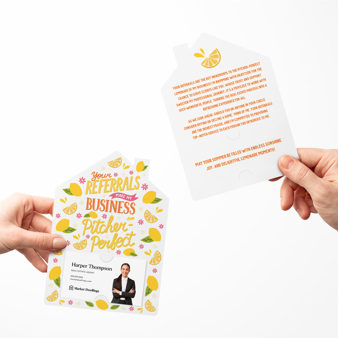 Set of Your Referrals Make My Business Pitcher-Perfect! | Summer Mailers | Envelopes Included | M270-M001 Mailer Market Dwellings