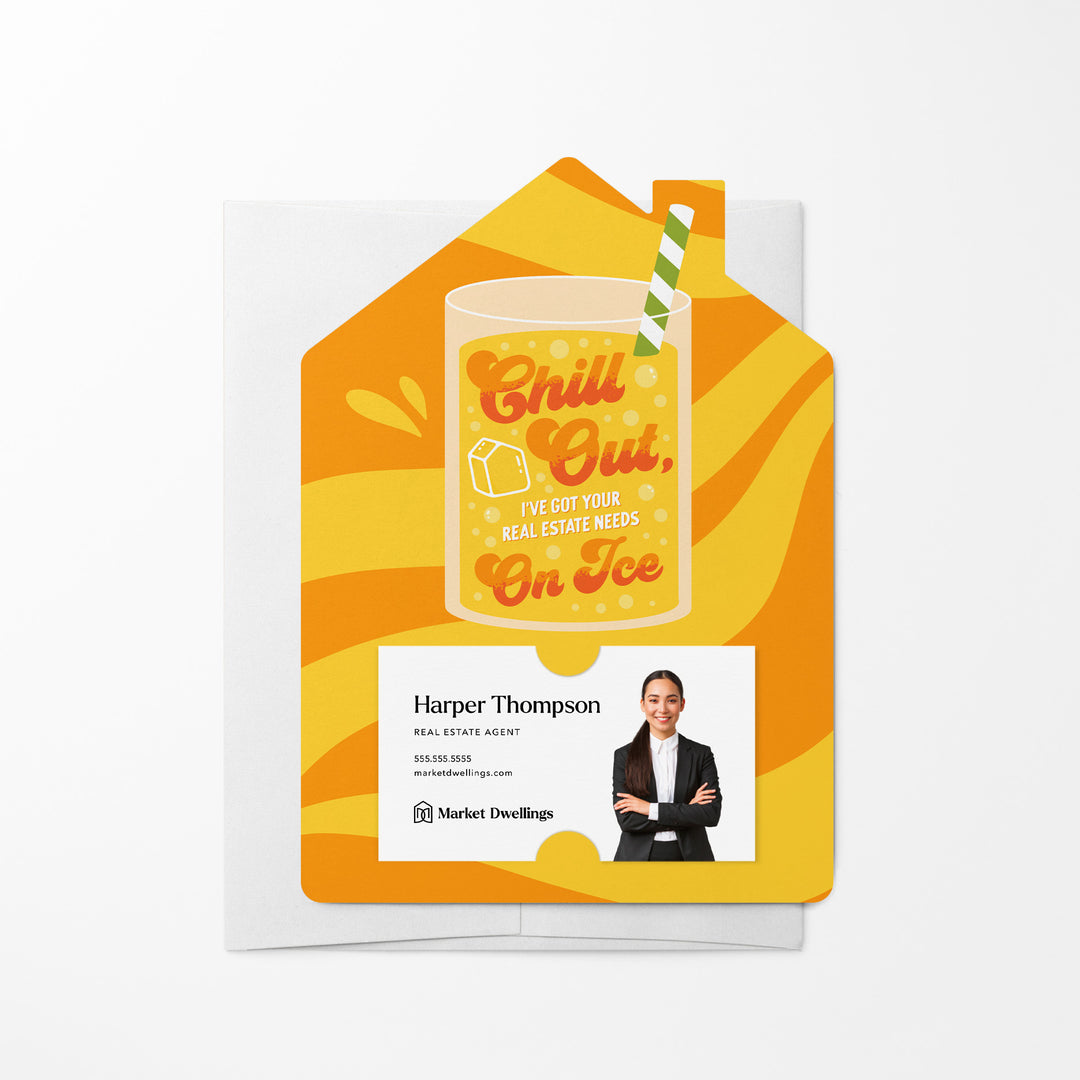 Set of Chill Out, I’ve Got Your Real Estate Needs On Ice | Summer Mailers | Envelopes Included | M276-M001 Mailer Market Dwellings