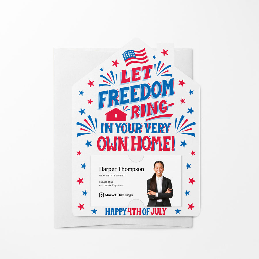 Set of Let Freedom Ring – In Your Very Own Home! Happy 4th of July | 4th Of July Mailers | Envelopes Included | M278-M001 Mailer Market Dwellings