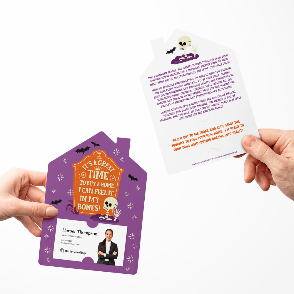 Set of It's A Great Time To Buy A Home. I Can Feel It In My Bones! | Halloween Mailers | Envelopes Included | M281-M001 Mailer Market Dwellings