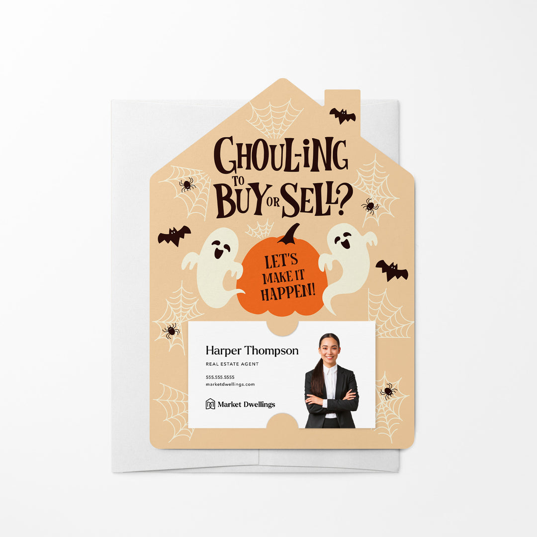 Set of Ghoul-ing To Buy Or Sell? Let’s Make It Happen! | Halloween Mailers | Envelopes Included | M284-M001 Mailer Market Dwellings