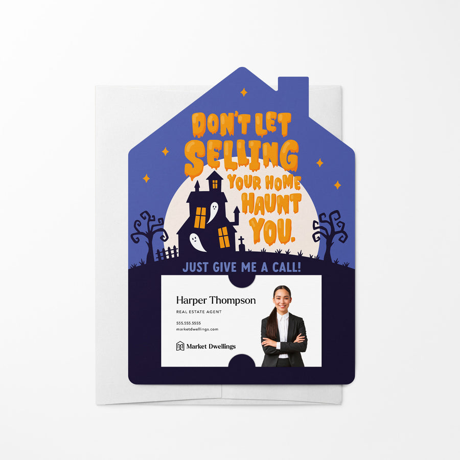 Set of Don’t Let Selling Your Home Haunt You. Just Give Me A Call! | Halloween Mailers | Envelopes Included | M286-M001 Mailer Market Dwellings